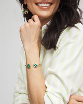 Four Leaf Clover Flex Cuff Bracelet GREEN - Chico's for sale