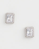 Silver Emerald Cut Stud Earrings SILVER - Chico's discount