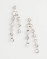 Bezel Set Linear Silvertone Earrings SILVER - Chico's sale