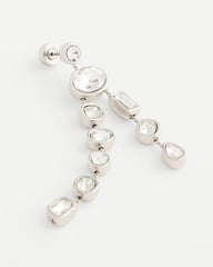 Bezel Set Linear Silvertone Earrings SILVER - Chico's sale