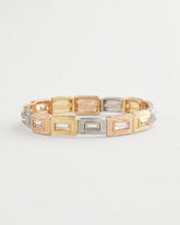 Tri-Tone Rectangle Stretch Bracelet MIXED METALS - Chico's for sale