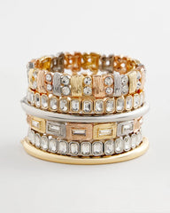 Tri-Tone Rectangle Stretch Bracelet MIXED METALS - Chico's for sale