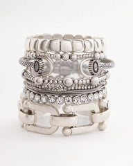 Silvertone Stretch Bracelet SILVER - Chico's outlet