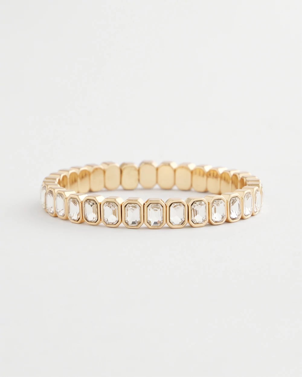 Gold Bezel Set Stretch Tennis Bracelet GOLD - Chico's sale