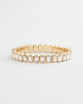Gold Bezel Set Stretch Tennis Bracelet GOLD - Chico's sale