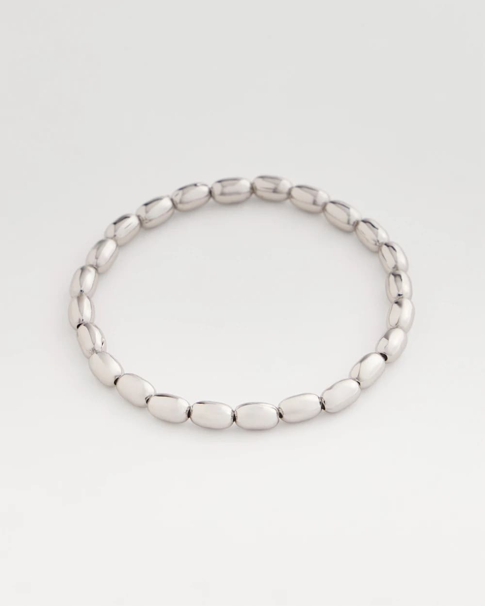 Silvertone Oval Beaded Stretch Bracelet SILVER - Chico's online