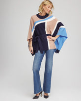 Belted Colorblock Poncho PASSPORT BLUE - Chico's US