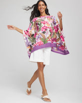Floral-Print Poncho ECRU - Chico's for sale