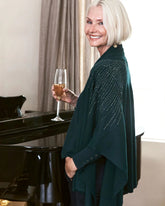 Embellished Shawl Collar Ruana TEAL SHADOW - Chico's discount