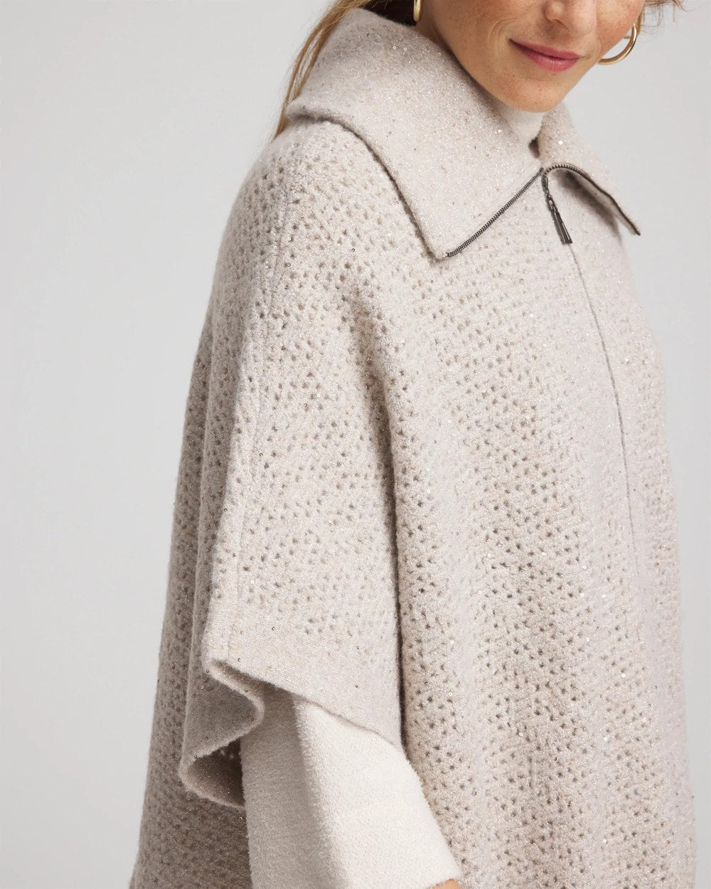Zip-Front Collared Ruana NEUTRAL - Chico's sale