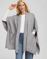 Long Knit Ruana MOON SHADE GRAY HEATHER - Chico's US
