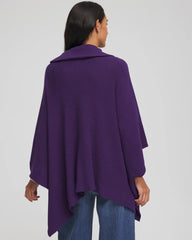 Rhinestone Zip-Collar Sweater Poncho PURPLE ELIXIR - Chico's online
