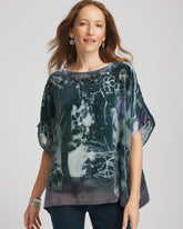 Velvet Burnout Passion Poncho STRIKING TEAL - Chico's outlet