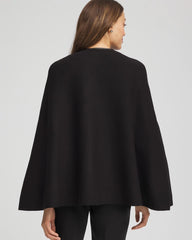 Faux Leather Trim Cape BLACK - Chico's online