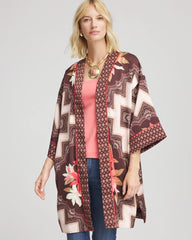 Long Mixed-Print Kimono CACAO - Chico's online