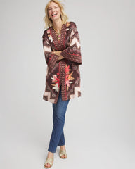 Long Mixed-Print Kimono CACAO - Chico's online