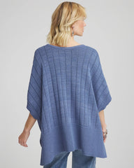 Open-Knit Splitneck Poncho BLUE LOTUS - Chico's sale