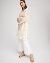 Cutwork Crochet-Lace Long Kimono GLISTENING SAND - Chico's near me