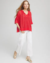 Sequin Open Knit Poncho RED GLOW - Chico's online