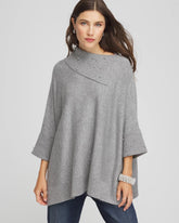 Embellished Sweater Poncho MOON SHADE GRAY HEATHER - Chico's discount