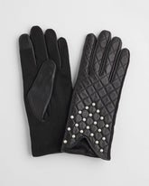 Leather Pearl Quilted Gloves BLACK - Chico's outlet