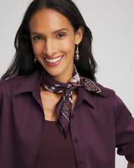 Frosty Floral Square Neckerchief Scarf BLACK - Chico's sale