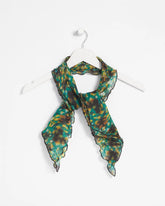 Printed Woven Ruffled Neck Scarf DARKEST SPRUCE - Chico's for sale