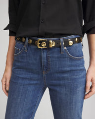 Studded Faux Leather Trouser Belt BLACK - Chico's sale
