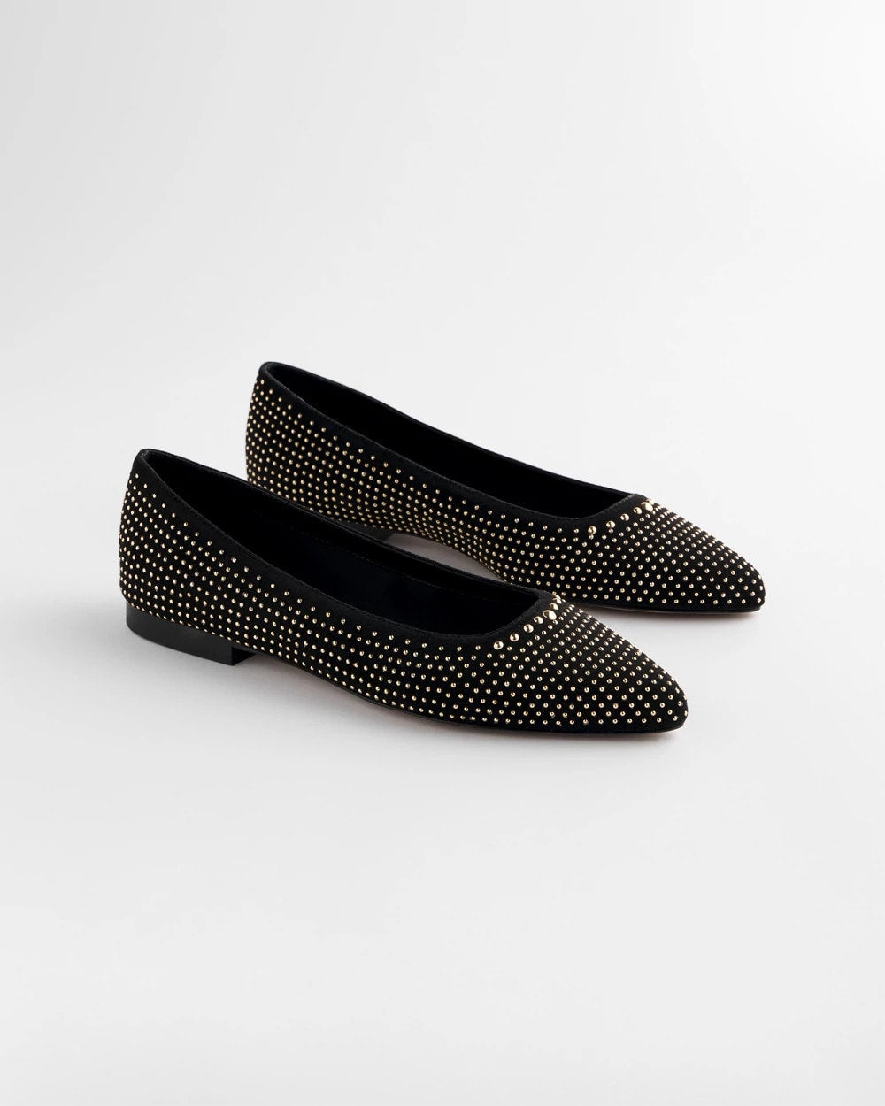 Suede Studded Flats BLACK - Chico's outlet