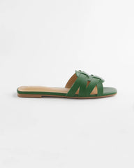 Cassidy Cross-Strap Slide Sandals GREEN - Chico's US