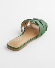 Cassidy Cross-Strap Slide Sandals GREEN - Chico's US
