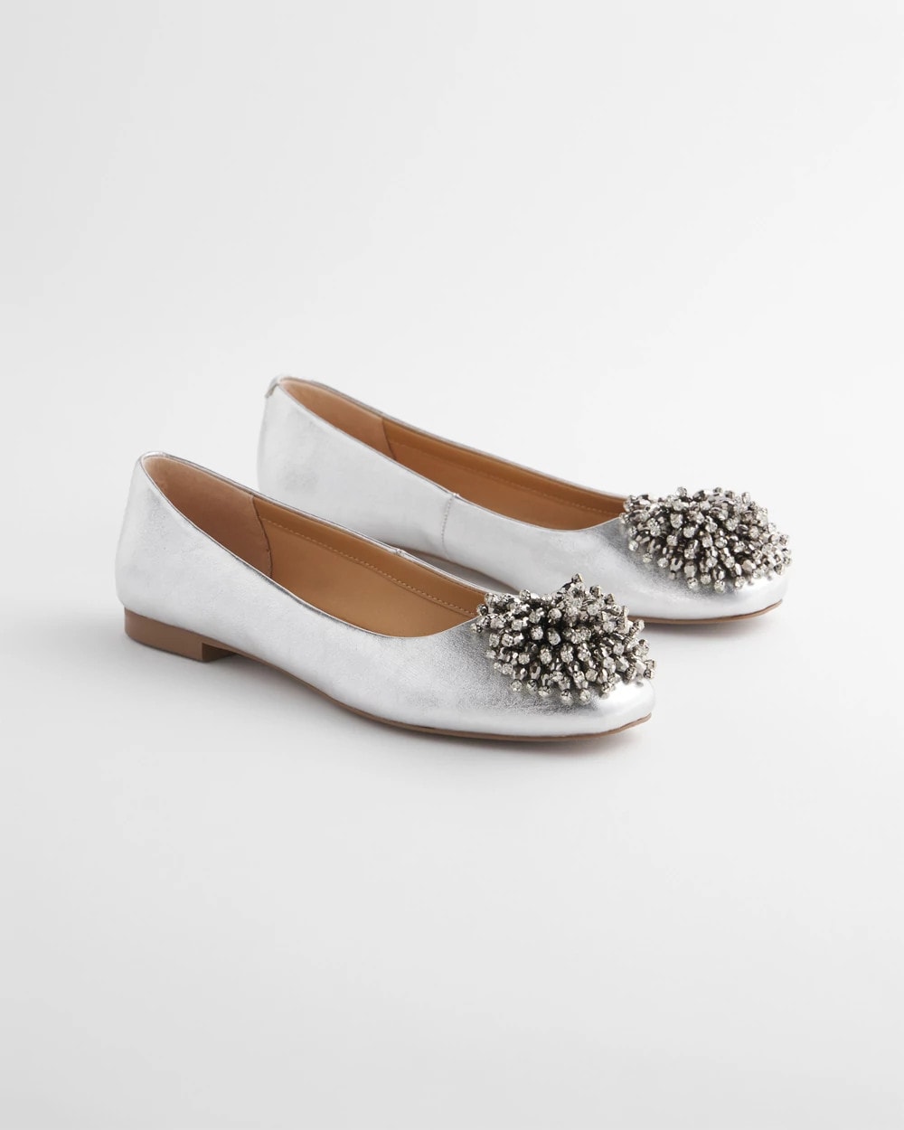 Omega Beaded Ballet Flats METALLIC - Chico's outlet