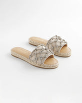 Linen Knotted Espadrille Slides SILVER - Chico's US