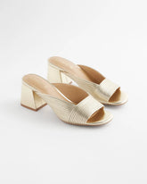 Vinia Metallic Rope Block Heels GOLD - Chico's discount