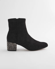Embellished Destiny Art Deco Boot Heels BLACK - Chico's sale