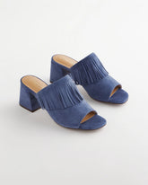 Blue Lotus Suede Fringe Block Heels BLUE LOTUS - Chico's discount