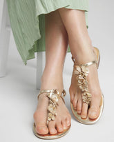 Sioux Flower T-Strap Sandals GOLD - Chico's sale