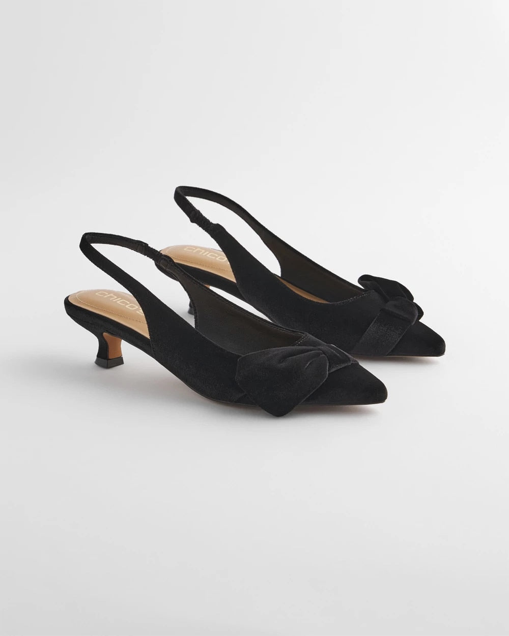 Charm Velvet Bow Kitten Heels BLACK - Chico's discount