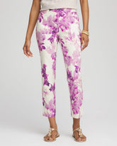 Petite Floral Brigitte™ Pull-On Slim Cropped Pants PLUM SHADE - Chico's for sale