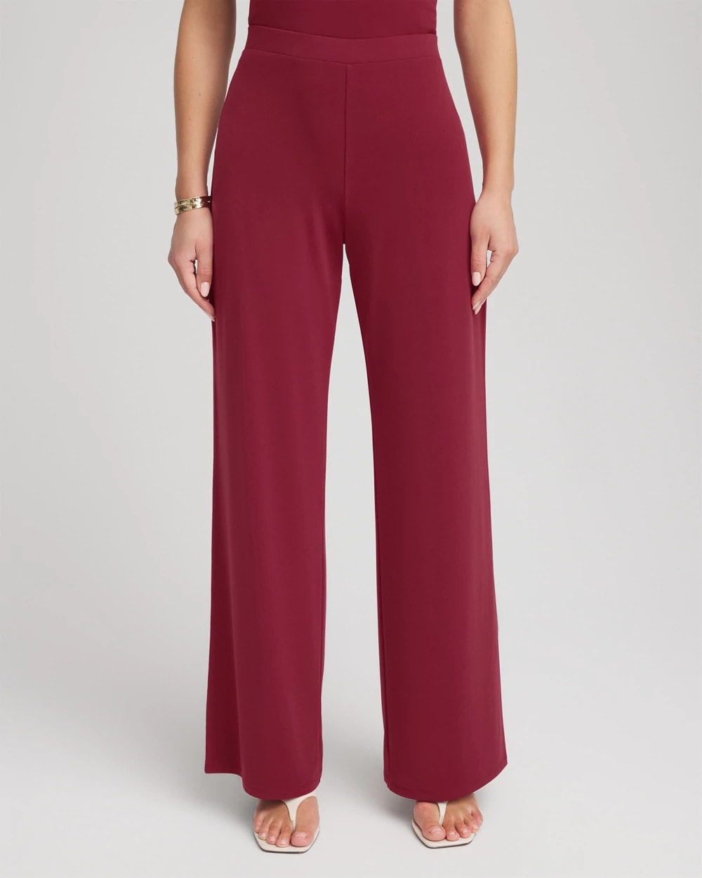Petite Travelers™ Knit Wide-Leg Pants RUSSET RED - Chico's sale