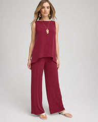 Petite Travelers™ Knit Wide-Leg Pants RUSSET RED - Chico's sale