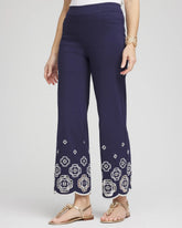 Petite Brigitte™ 180 Embroidered Wide-Leg Cropped Pants PASSPORT BLUE - Chico's discount