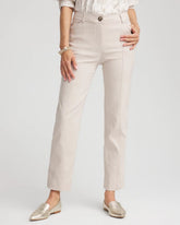 Petite Bi-Stretch Straight Ankle Pants SMOKEY TAUPE - Chico's sale