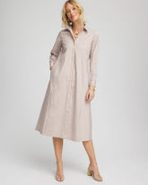 Petite Vanilla Chai Striped Shirtdress VANILLA CHAI - Chico's US