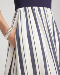 Petite Mixed Metallic Striped Maxi Dress ECRU - Chico's online