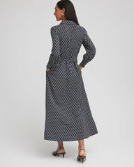 Petite Chain Print Maxi Shirtdress PASSPORT BLUE - Chico's outlet