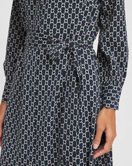 Petite Chain Print Maxi Shirtdress PASSPORT BLUE - Chico's outlet