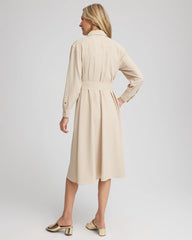 Twill Belted Midi Shirtdress WILD TRUFFLE - Chico's US