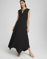 Petite Trapunto Placket Midi Dress BLACK - Chico's online