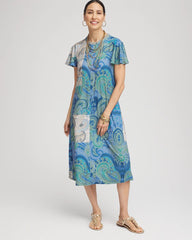 Petite Trapunto Midi Jersey-Knit Dress MULTI - Chico's sale